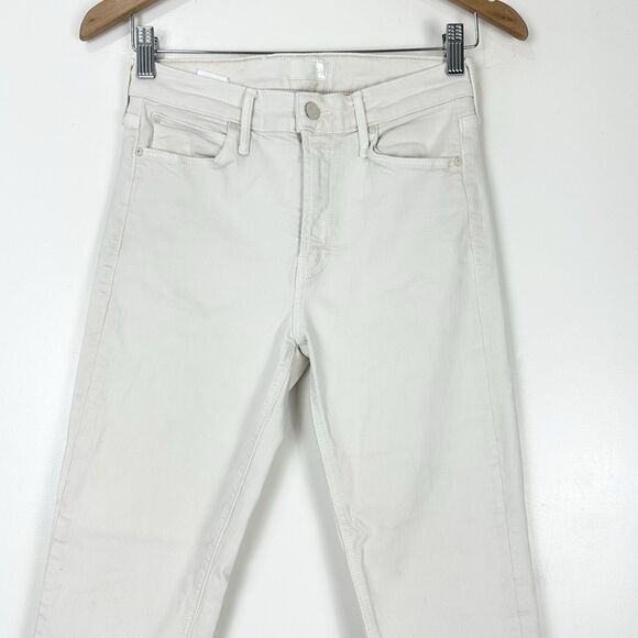 MOTHER THE MID RISE DAZZLER CROP FRAY Cream Puffs Size 27 - Picture 3 of 15